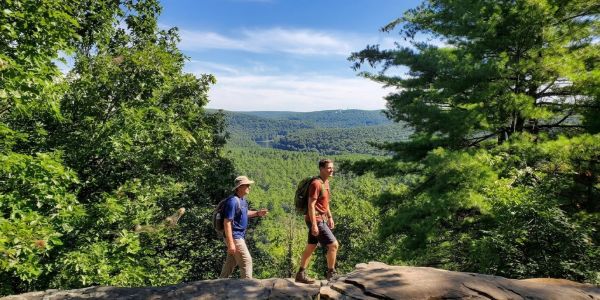 Tusten Mountain Trail hiking with Delaware River views near Narrowsburg NY
