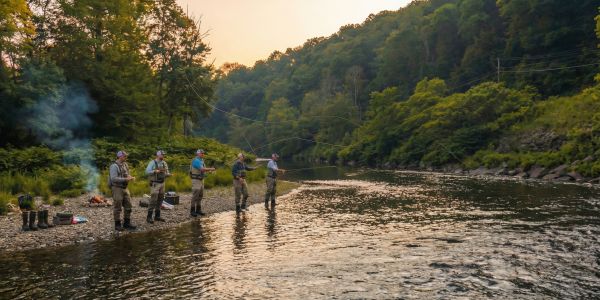 Fly fishing on the Beaverkill River in Sullivan County