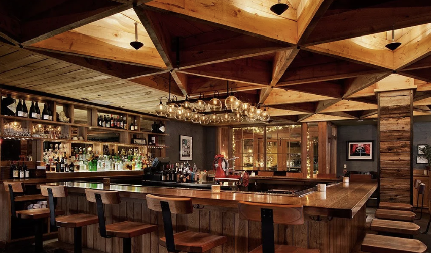 Restaurant dining scene near Stowe Mountain Vermont