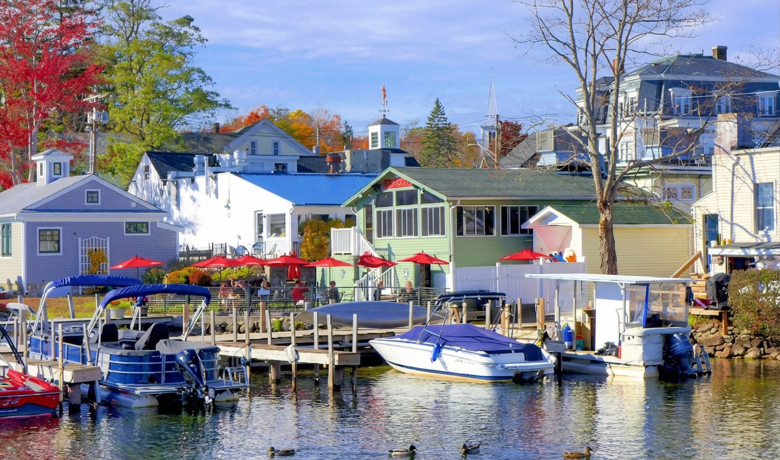 Charming New Hampshire town with colonial architecture