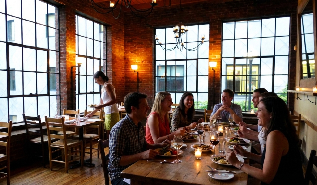 Portland Maine food scene with waterfront dining