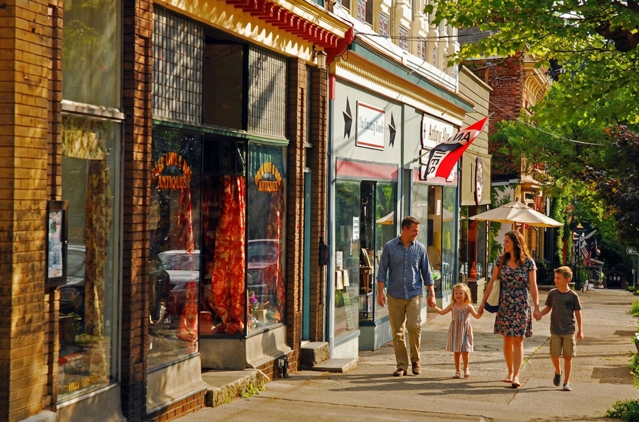 Cold Spring, NY main street near Big Bear Mountain