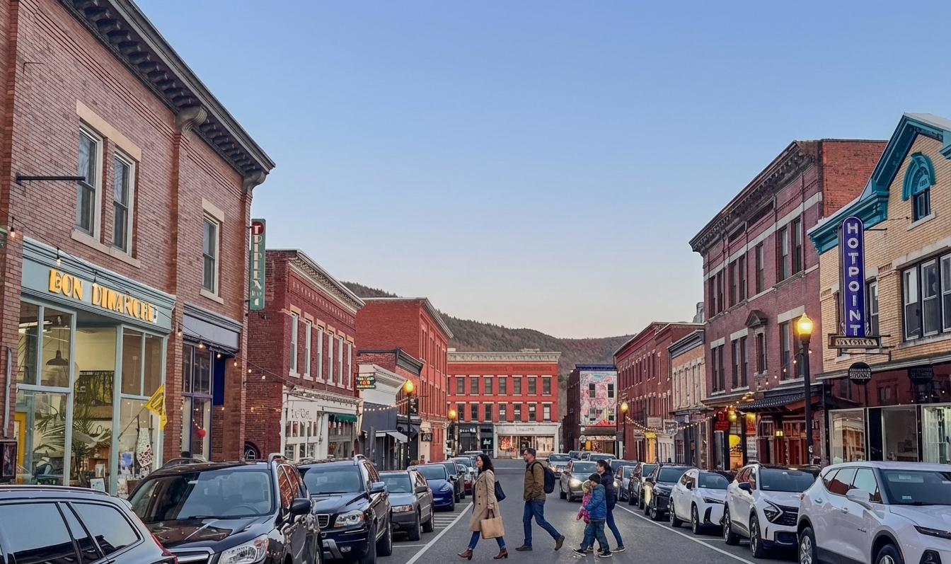 Charming town scene near Catamount Mountain