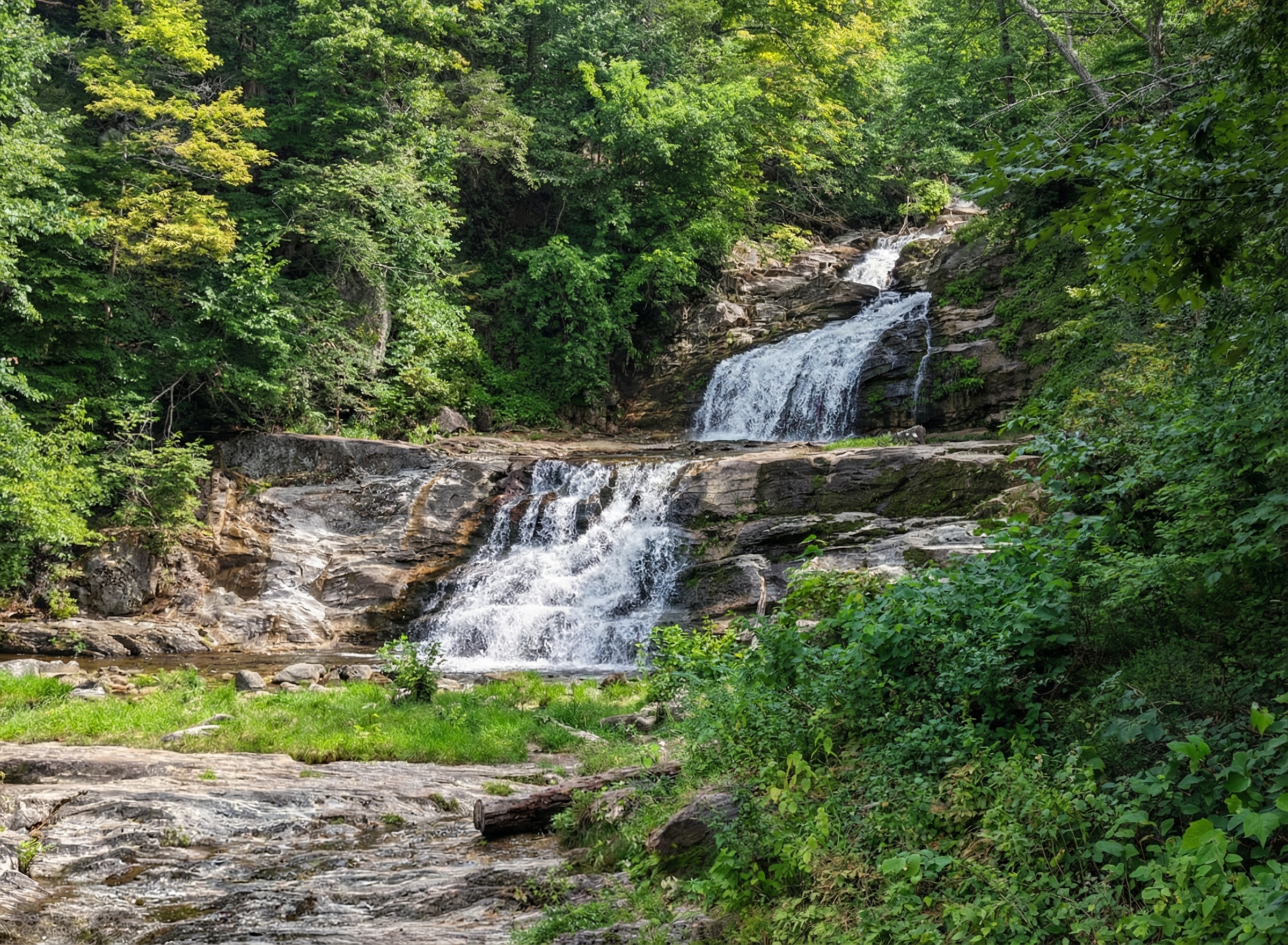 Surfers and beachgoers gathered along a sandy Hamptons beach, with waves breaking offshore and coastal homes visible in the distance.