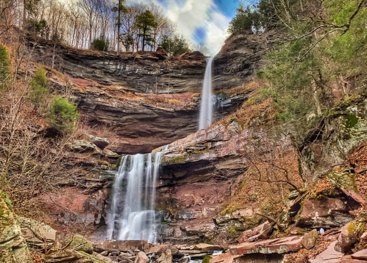 Catskill ridgeline views from Plattekill Mountain summit