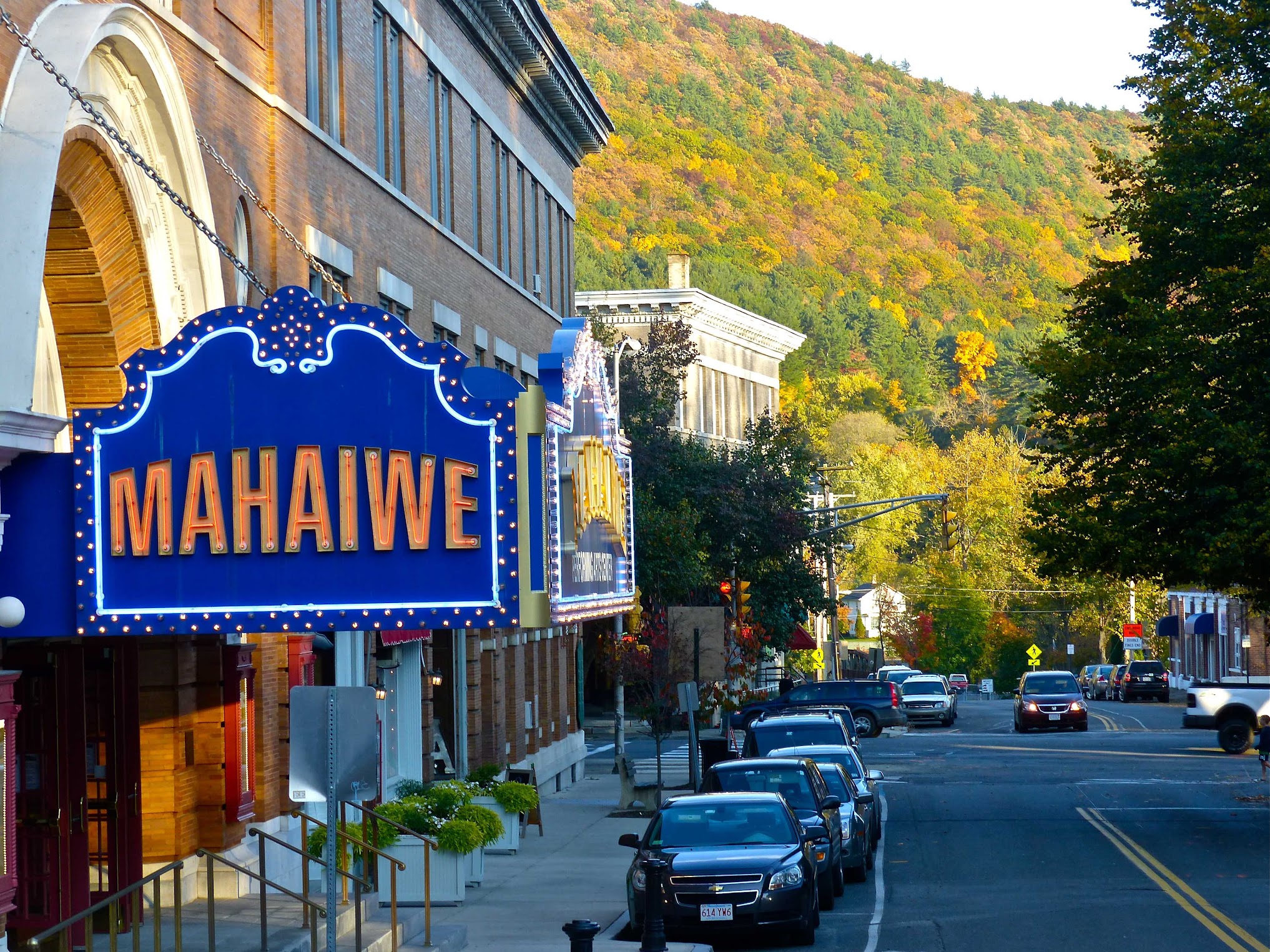 Main street of a small town in the southern Berkshires near New Marlborough, MA.