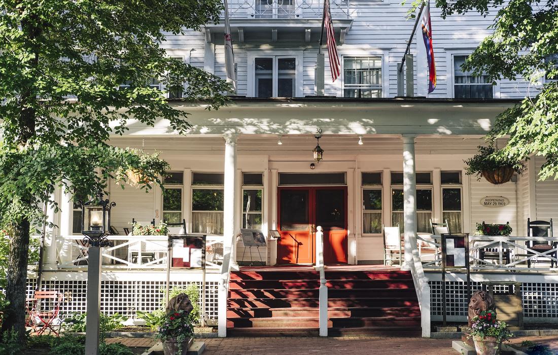Couple enjoying a farm-to-table dinner at a Berkshires restaurant in western Massachusetts.
